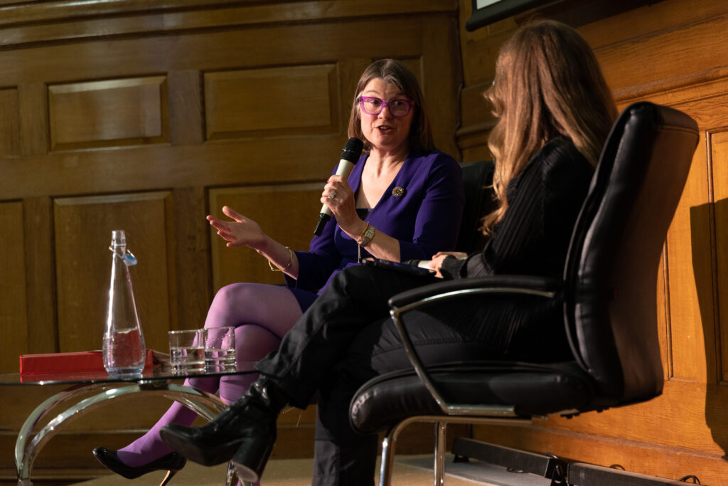 Rachel Maclean MP in conversation with journalist Victoria Spratt on stage at the Renters' Day of Action