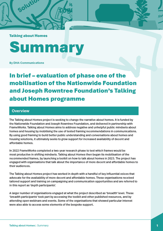 Talking about Homes evaluation summary - PDF Preview Image